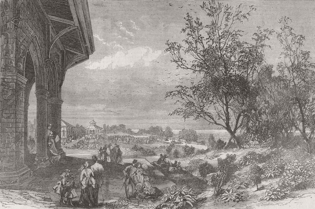 LANCS. Stanley Park, Liverpool 1870 old antique vintage print picture